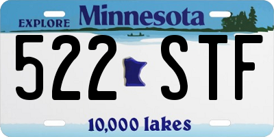 MN license plate 522STF