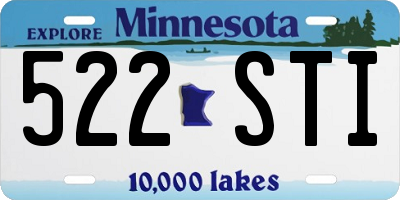 MN license plate 522STI