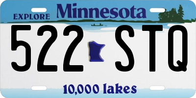 MN license plate 522STQ