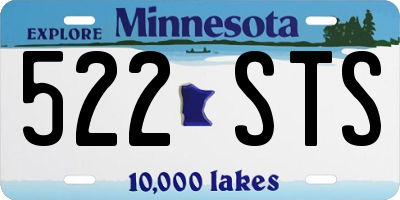 MN license plate 522STS