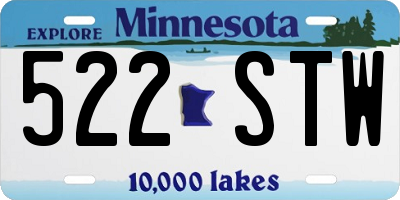 MN license plate 522STW