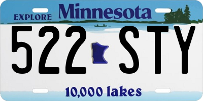 MN license plate 522STY