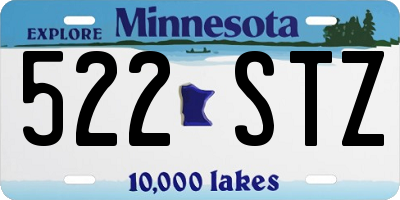 MN license plate 522STZ