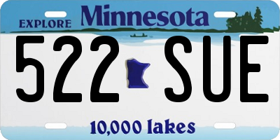 MN license plate 522SUE