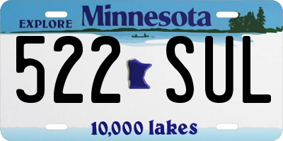 MN license plate 522SUL