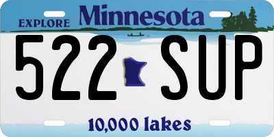 MN license plate 522SUP