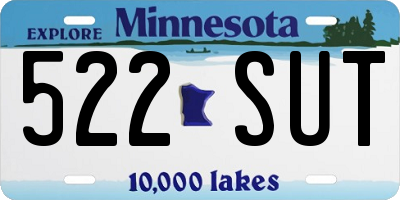 MN license plate 522SUT