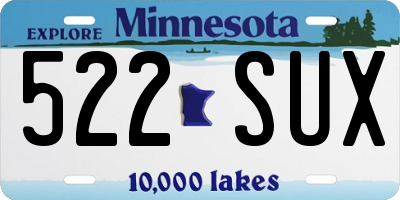 MN license plate 522SUX