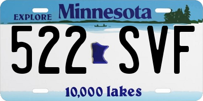 MN license plate 522SVF