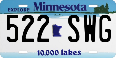MN license plate 522SWG