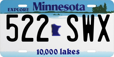 MN license plate 522SWX