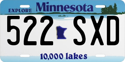 MN license plate 522SXD