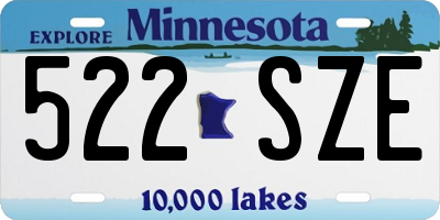 MN license plate 522SZE