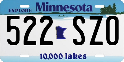 MN license plate 522SZO