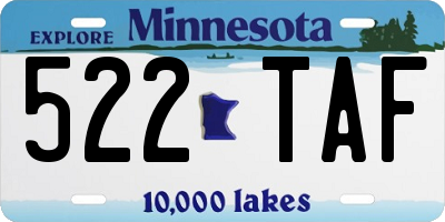 MN license plate 522TAF