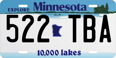 MN license plate 522TBA