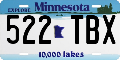 MN license plate 522TBX