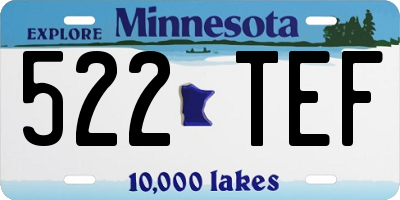MN license plate 522TEF