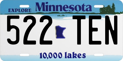 MN license plate 522TEN