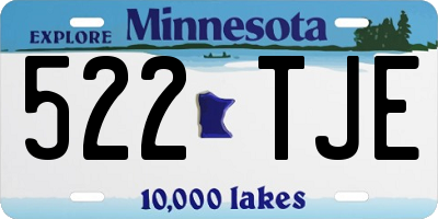 MN license plate 522TJE