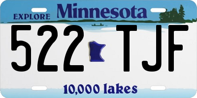 MN license plate 522TJF