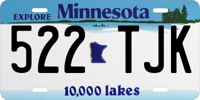 MN license plate 522TJK