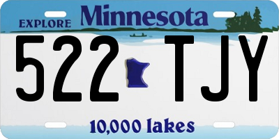 MN license plate 522TJY