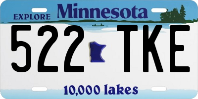 MN license plate 522TKE