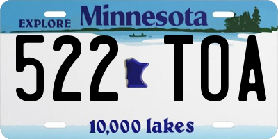 MN license plate 522TOA