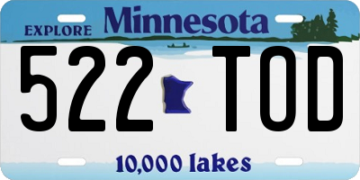 MN license plate 522TOD