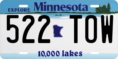 MN license plate 522TOW
