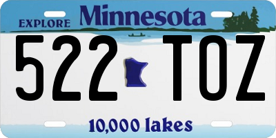 MN license plate 522TOZ