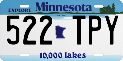 MN license plate 522TPY