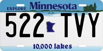 MN license plate 522TVY