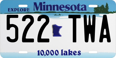 MN license plate 522TWA