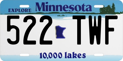 MN license plate 522TWF