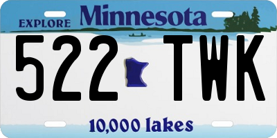 MN license plate 522TWK