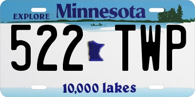 MN license plate 522TWP