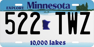 MN license plate 522TWZ