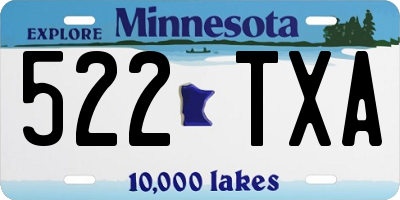 MN license plate 522TXA