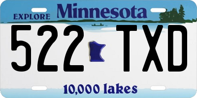 MN license plate 522TXD