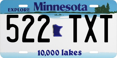 MN license plate 522TXT