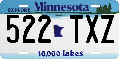 MN license plate 522TXZ