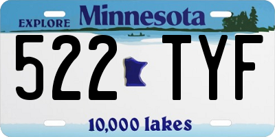 MN license plate 522TYF