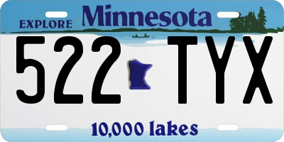 MN license plate 522TYX