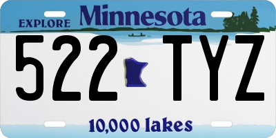 MN license plate 522TYZ