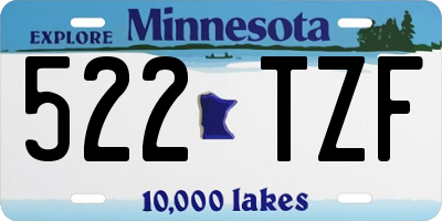 MN license plate 522TZF