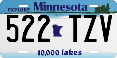 MN license plate 522TZV