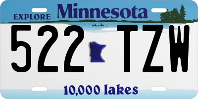 MN license plate 522TZW