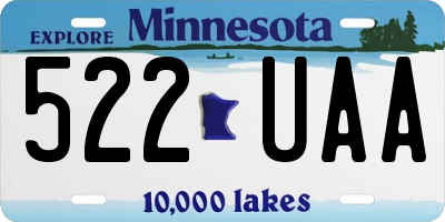 MN license plate 522UAA